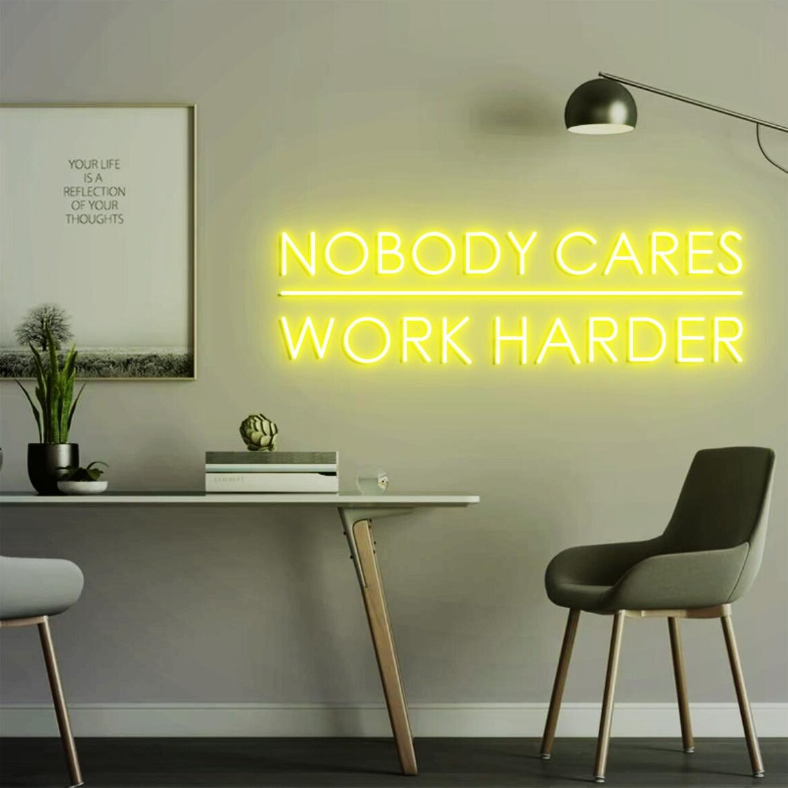 Nobody Cares Work Harder Neon  - огляд і ціна Home Gym Outdoor Ideas