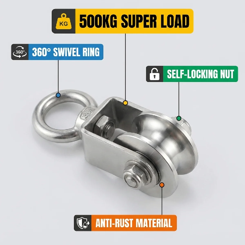 1PCS U Type Swivel Pulley 304  - огляд і ціна Home Gym System