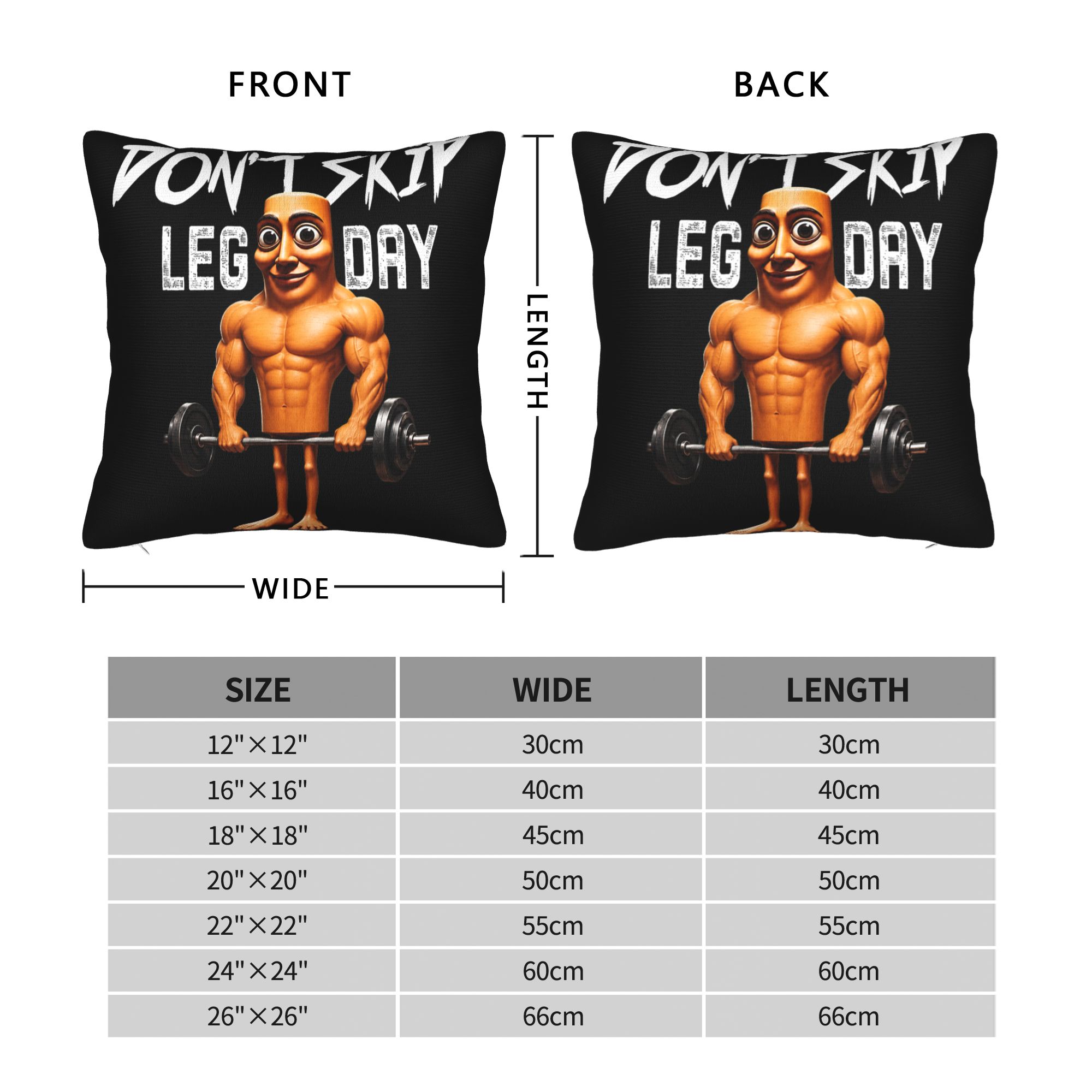 Pillow Case Don't Skip Leg Day - огляд і ціна Home Gym Leg Day