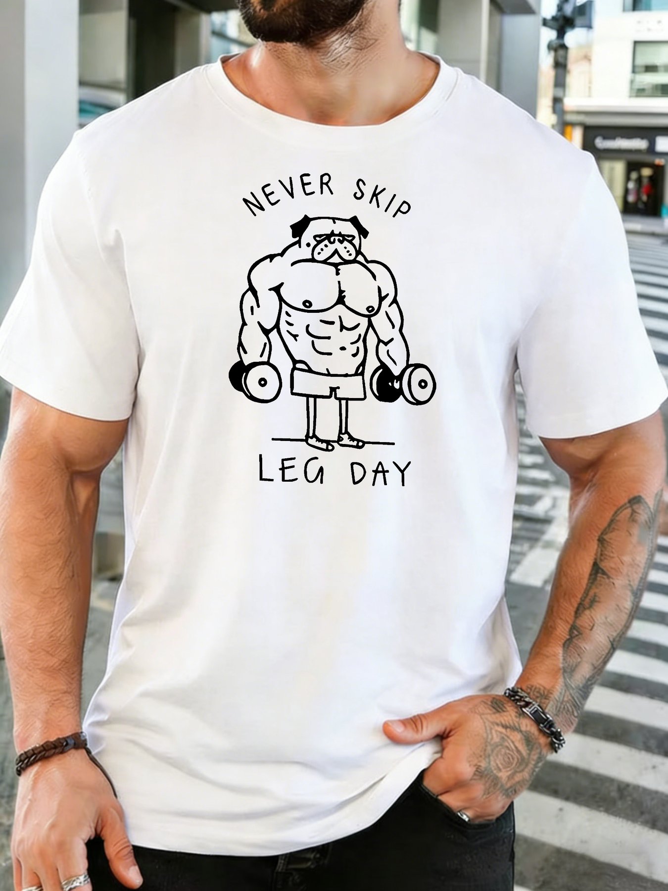 Mens Gym Fitness Muscular Pug  - огляд і ціна Home Gym Leg Day