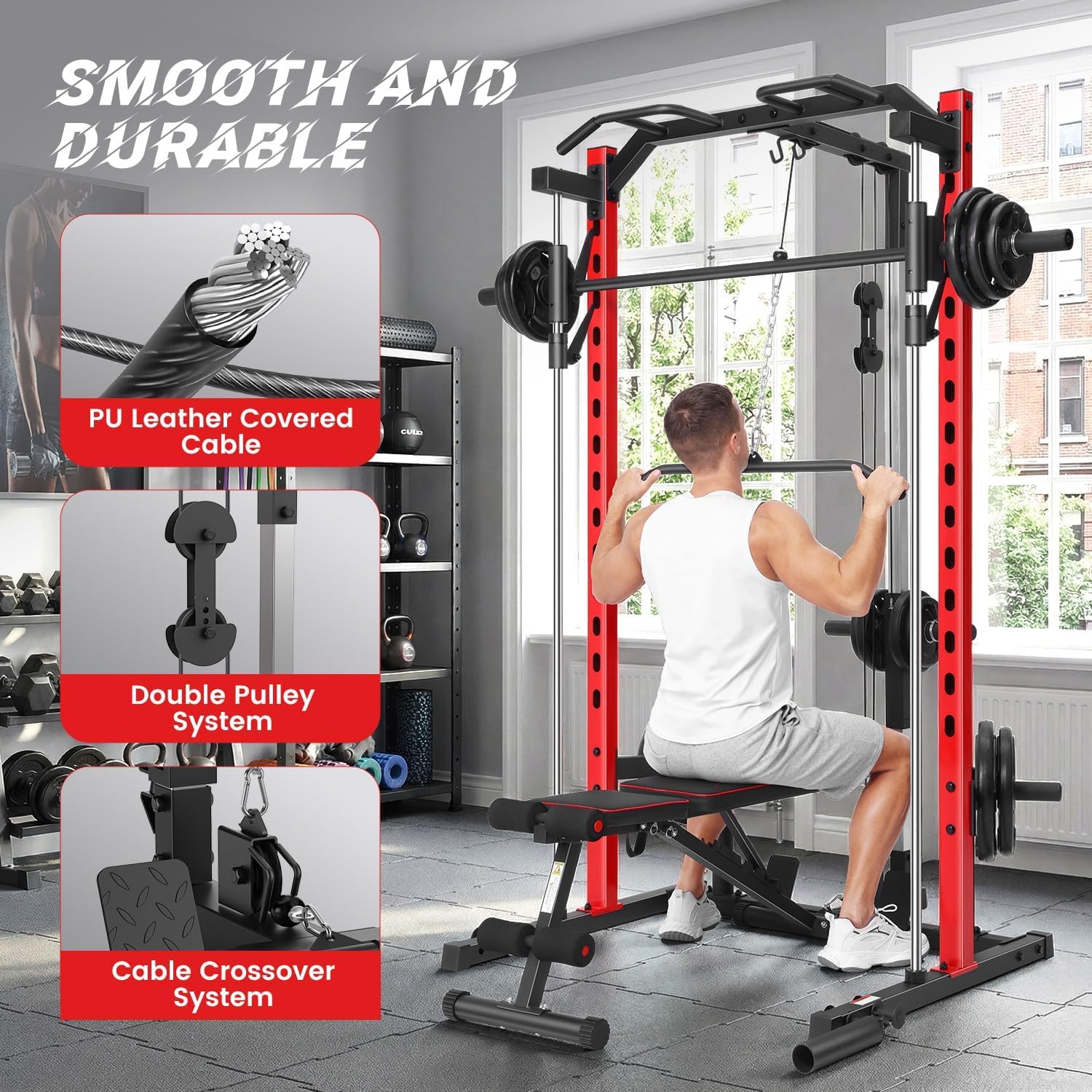 All-in-One Smith Machine Power - огляд і ціна Home Gym Lat Pulldown